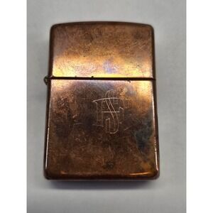 Zippo Lighter Copper Good 1996 Solid Copper Monogram G XII Rare Vintage used